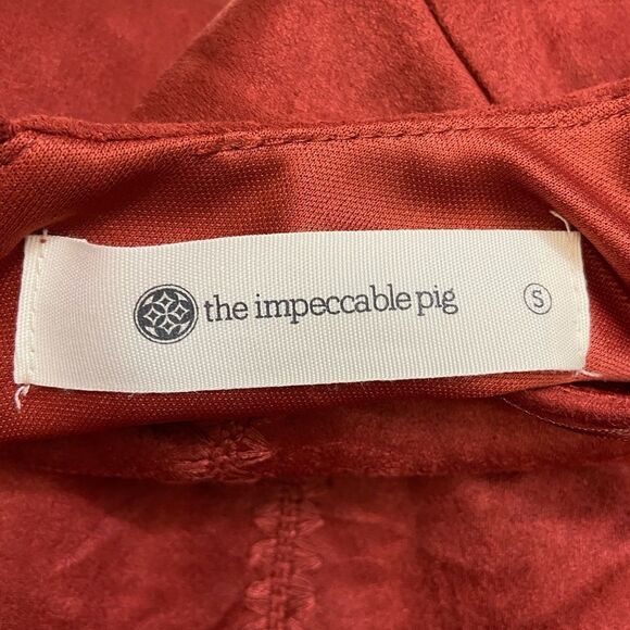 The Impeccable Pig Faux Suede Embroidered Dress - Picture 4 of 12